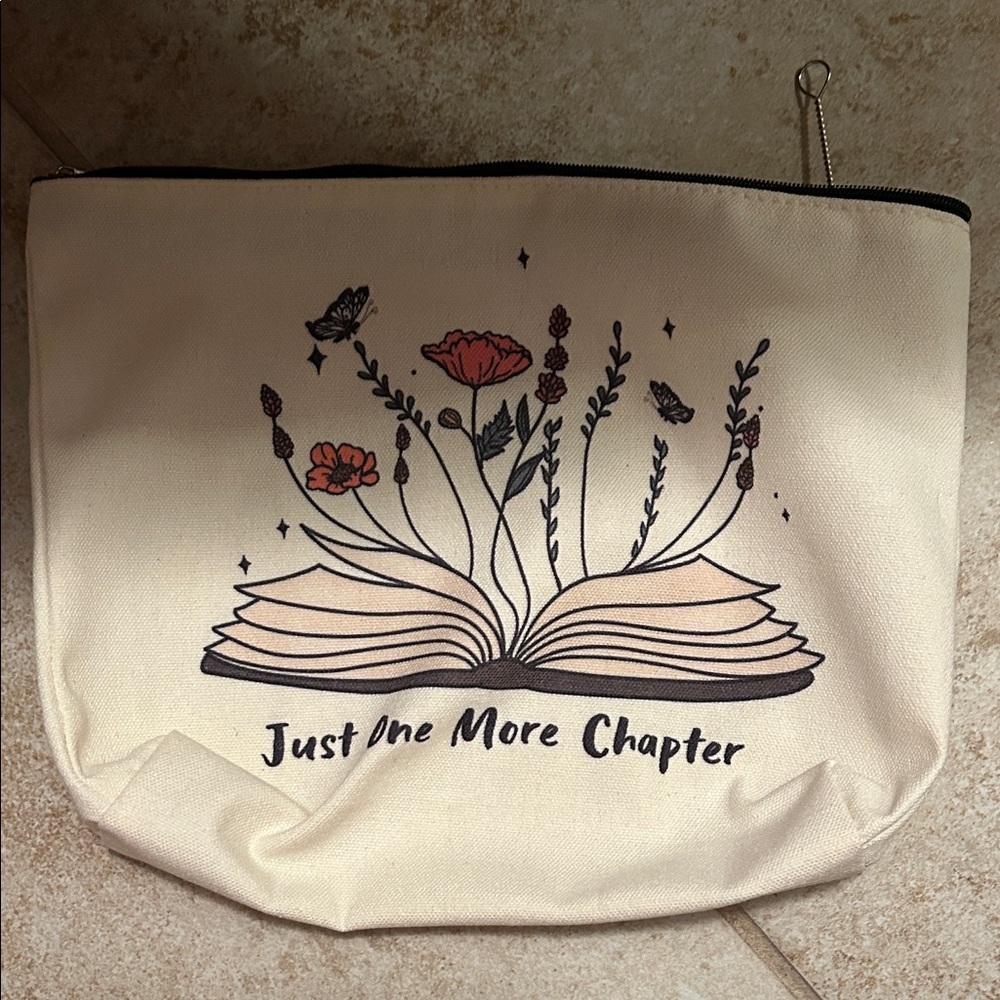 3 for $20 bundle! Cream Book-Themed Pouch